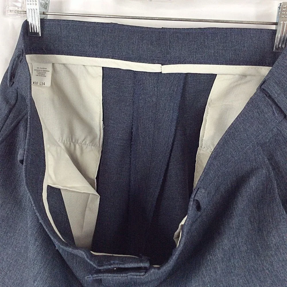 Vintage 1970s Levis Action Slacks Pants‎ Mens Size 36x34 Blue Leisure Disco Suit